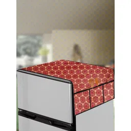 The Furnishing Tree Maroon Plastic Refrigerator Cover-picture-24