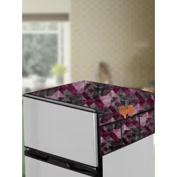 The Furnishing Tree Maroon Plastic Refrigerator Cover-picture-23