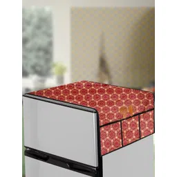 The Furnishing Tree Maroon Plastic Refrigerator Cover-picture-29