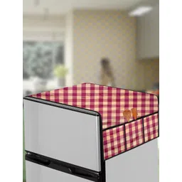 The Furnishing Tree Maroon Plastic Refrigerator Cover-picture-23