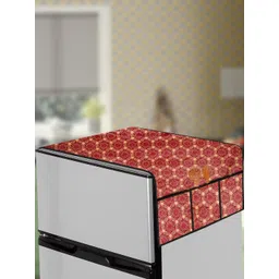 The Furnishing Tree Maroon Plastic Refrigerator Cover image 1