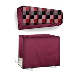 The Furnishing Tree Maroon Printed Air Conditioner Cover-picture-41