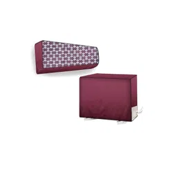 The Furnishing Tree Maroon Printed Air Conditioner Cover-picture-42