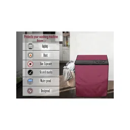 The Furnishing Tree Maroon Printed Washing Machine Cover image 3