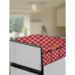 The Furnishing Tree Red Printed Fridge Top Cover Appliance Cover-picture-14
