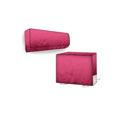 The Furnishing Tree Split AC Cover for Indoor and Outdoor units of 1.5 Ton waterproof Maroon Colour-picture-19