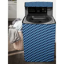 The Furnishing Tree Washing Machine Cover Check Blue Compatible for Samsung 16 Kg Fully-Automatic T image 4