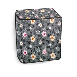 The Furnishing Tree Washing Machine Cover Floral Grey Compatible for Samsung 7 Kg Semi-Automatic To image 3