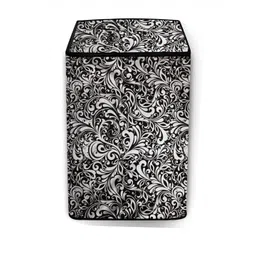 The Furnishing Tree Washing Machine Cover Floral Pattern Black Compatible for Whirlpool 7 Kg Fully--picture-22