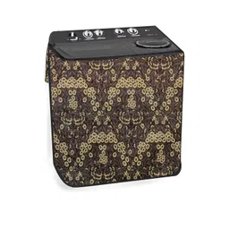The Furnishing Tree Washing Machine Cover Florals Pattern Brown Compatible for Whirlpool 8Kg Semi-A-picture-17