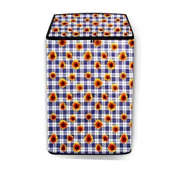 The Furnishing Tree Washing Machine Cover Gingham Floral Pattern Blue Compatible for Whirlpool 7 Kg-picture-24