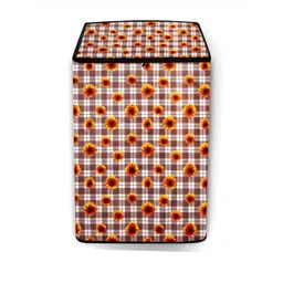 The Furnishing Tree Washing Machine Cover Gingham Floral Pattern Coffee Compatible for Whirlpool 6.-picture-25
