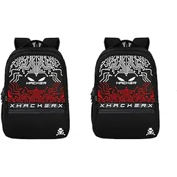 the gangster HACKER Edition Bag with 2 Secret Pockets, 28 litres Large Size Laptop Backpack Black (Pack of 2)-picture-36