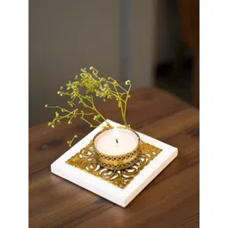 The Gift Studio Gold Toned Textured Tea-Light Candle Holder-picture-15