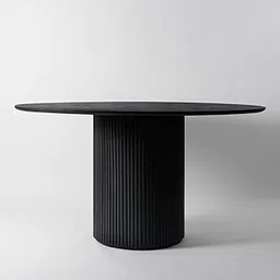 THE GILETEEN Round Solid Wood Dining Table Black, Circular Tabletop for Dining Room Kitchen Leisure Coffee Table-picture-25