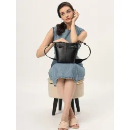 THE GUSTO Black Solid Small Sling Handbag-picture-40