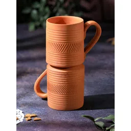 The handicraftian Terracotta KOHINOOR Coffee Mug Set of 2-image-10