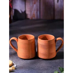 The handicraftian Terracotta NAWABI Coffee Mug SET 0F 2-image-0
