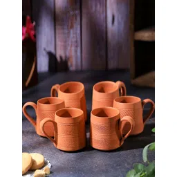 The handicraftian Terracotta NAWABI Coffee Mug SET 0F 6-image-1