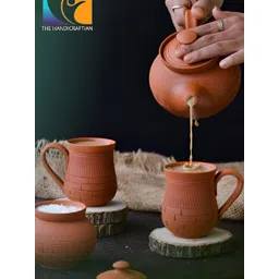 The handicraftian Terracotta PESHWA Coffee Mug Set of 2-image-9