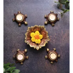 Tortoise Terracotta Gold Tea Light Holder (Pack Of 4)-image-26