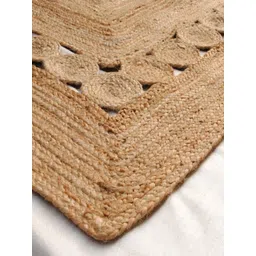 THE HANDMADE FLAIR Beige Self-Designed Jute Rug-picture-24