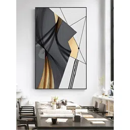 THE HANDMADE FLAIR Black & Beige Abstract Painted Wall Art-image-30
