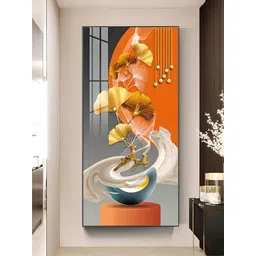 THE HANDMADE FLAIR Orange Printed Framed Wall Art-picture-14
