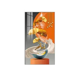 THE HANDMADE FLAIR Orange Printed Framed Wall Art image 2