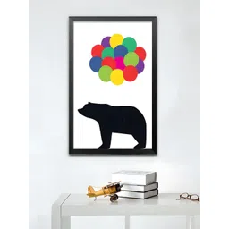 THE HANDMADE FLAIR White Family of Bears Printed Framed Canvas Wall Art-picture-24