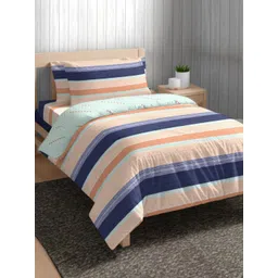 The Happy Pod Blue & Pink Stripe Pure Cotton AC Room 150 GSM Single Bed Comforter-picture-11
