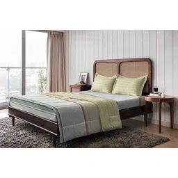 The Happy Pod Green & Grey Microfiber Single Bedsheet & Comforter with 1 Pillow Cover-picture-33