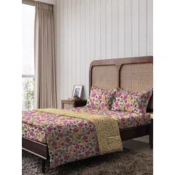 The Happy Pod Pink & Green Floral Pure Cotton AC Room 150 GSM Double Bed Comforter-picture-22
