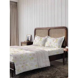 The Happy Pod Pink & White Pure Cotton 144 TC Flat Queen Bedsheet With 2 Pillow Covers-picture-19