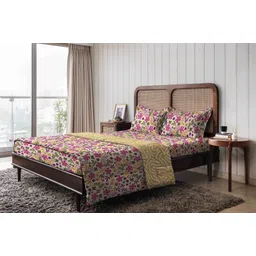 The Happy Pod Pink & Yellow Floral Summer Single Bed Dohar-picture-13