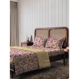 The Happy Pod Pink Floral Pure Cotton King Bedding Set With 2 Pillow Covers-picture-24