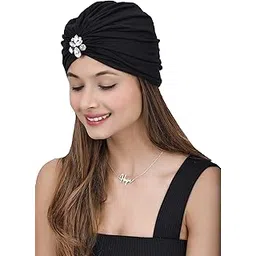 the headscarves Bamboo Viscose Fashionable Women Brooch Turban Beanies(Multicolor)-picture-10