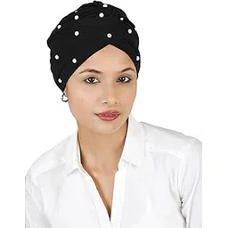 the headscarves Skin Friendly Bamboo Viscose Woman's Solid Beanies Turban with Mother of Pearls for Cancer Chemo Hair Loss (SS236_Multicolor)-picture-17