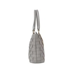 THE HOLISTIK Emira Grey Textured Medium Tote Handbag image 5