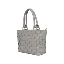 THE HOLISTIK Emira Grey Textured Medium Tote Handbag image 2