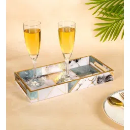 Grey & Gold MDF Wood Onyx Rectangle Serving Tray-image-25