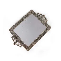 the home co. Silver Brass Traditional Ractangle Serving Tray image 3