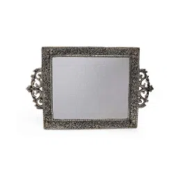 the home co. Silver Brass Traditional Ractangle Serving Tray image 2