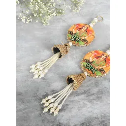 THE HOME CO. 2- Pcs Yellow & White Digital Laxmi Ji Hangings Festive Decor-picture-24