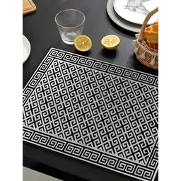 THE HOME CO. Black & Grey Geometric Printed Rectangle Table Placemat-image-44