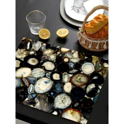 THE HOME CO. Blue & Beige Abstract Printed Rectangle Table Placemat-image-45