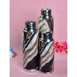 THE HOME CO. Brown & White Set of 3 Stainless Steel Printed Water Bottle-picture-23