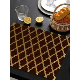 THE HOME CO. Copper Toned Geometric Printed Rectangle Table Placemat-picture-40