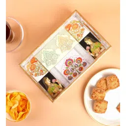 the home co. Cream & Gold MDF Wood Rani Rectangle Serving Tray-picture-18