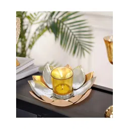 THE HOME CO. Gold-Toned & Silver-Toned Lotus Candle Holder-image-13